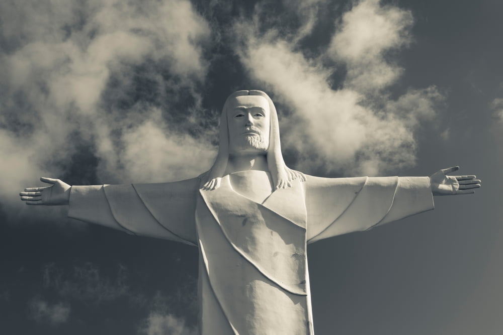 Low angle view of statue of Christ of the Ozarks Eureka Springs Arkansas USA Canvas Art - Panoramic Images (18 x 24)