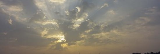 Low angle view of sun shinning behind cloud Luxembourg City Luxembourg Canvas Art - Panoramic Images (36 x 13)
