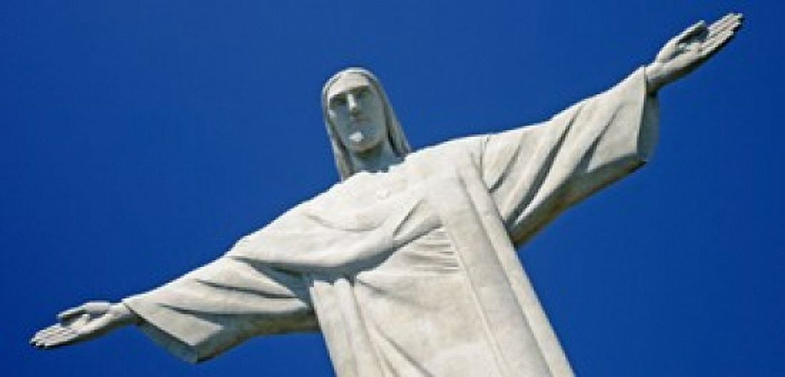 Low angle view of the Christ The Redeemer Corcovado Rio De Janeiro Brazil Canvas Art - Panoramic Images (24 x 12)