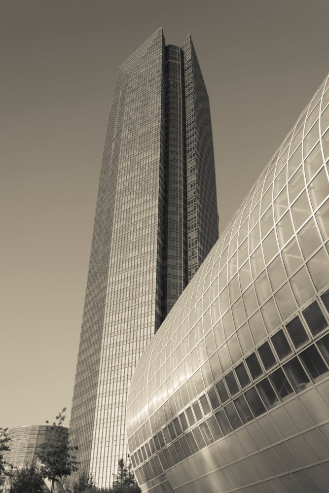 Low angle view of the Devon Tower Myriad Botanical Gardens Oklahoma City Oklahoma USA Canvas Art - Panoramic Images (24 x 36)