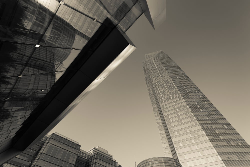 Low angle view of the Devon Tower Oklahoma City Oklahoma USA Canvas Art - Panoramic Images (24 x 36)
