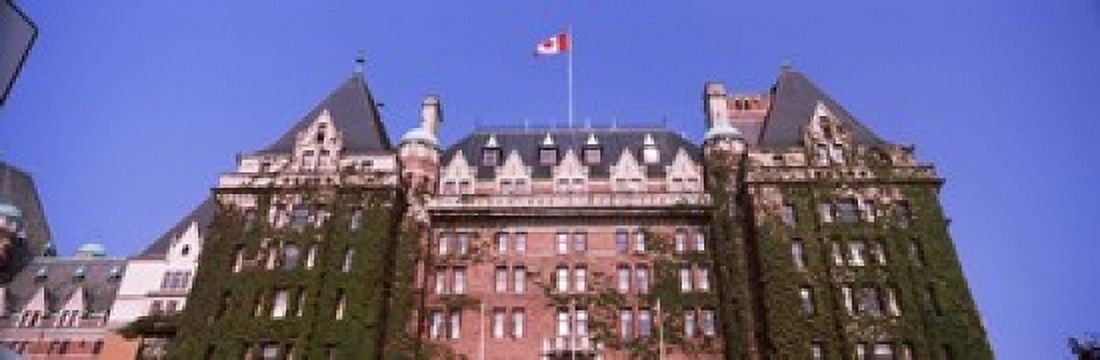Low angle view of the Empress Hotel Victoria Vancouver Island British Columbia Canada Canvas Art - Panoramic Images (18 x 6)