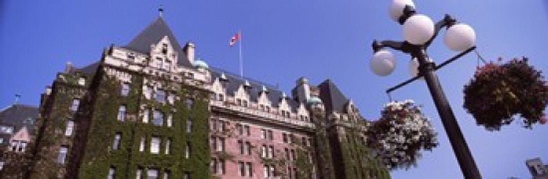 Low angle view of the Empress Hotel Victoria Vancouver Island British Columbia Canada Canvas Art - Panoramic Images (36 x 12)