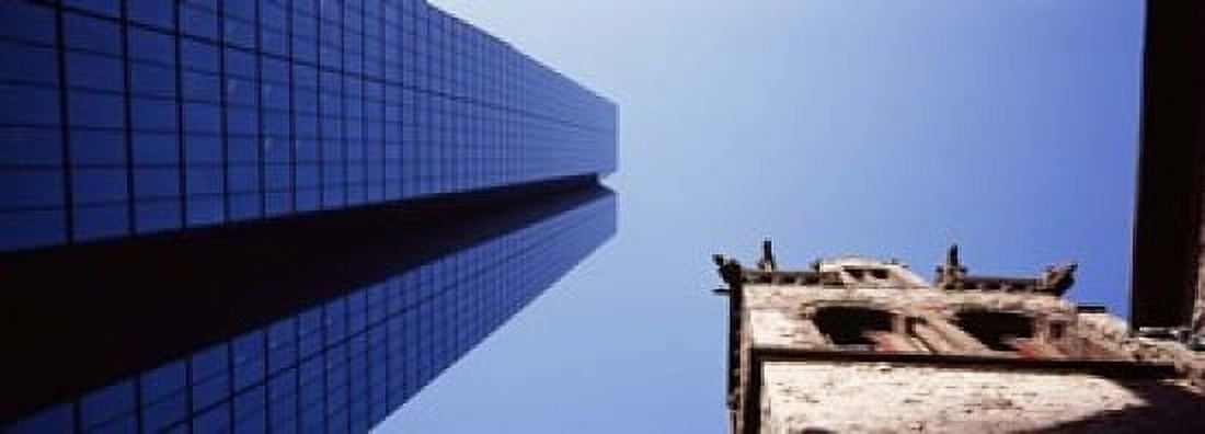 Low angle view of the Hancock Building and Trinity Church Boston Suffolk County Massachusetts USA Canvas Art - Panoramic Images (18 x 7)