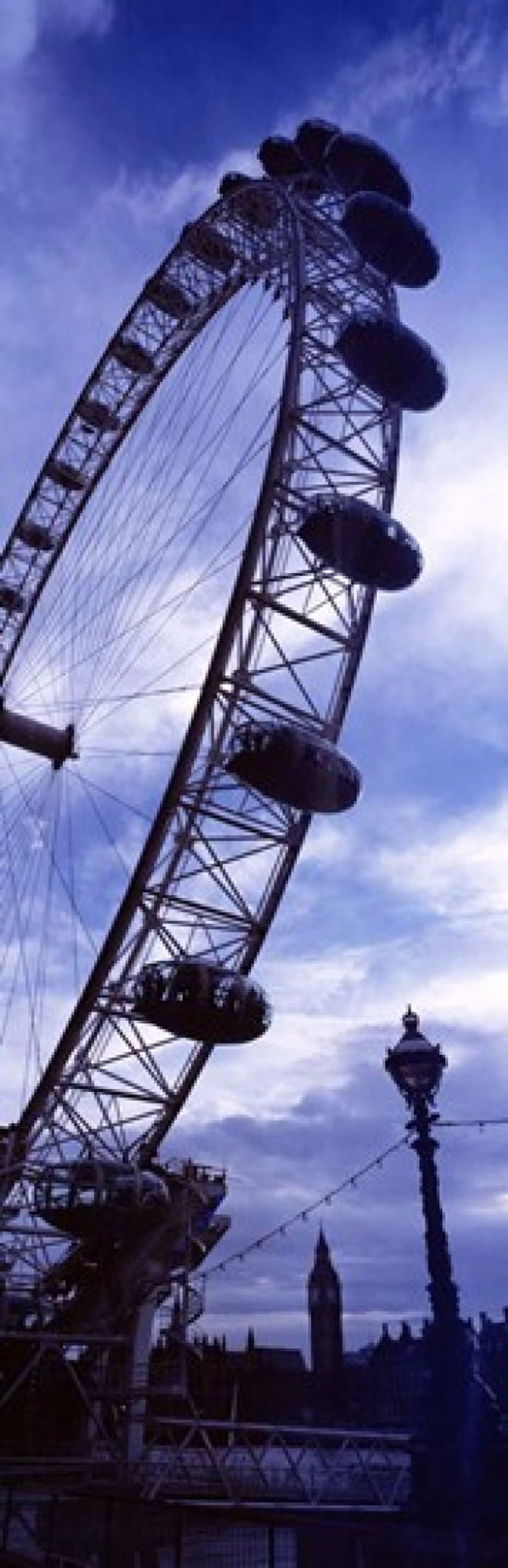 Low angle view of the London Eye Big Ben London England Canvas Art - Panoramic Images (36 x 12)