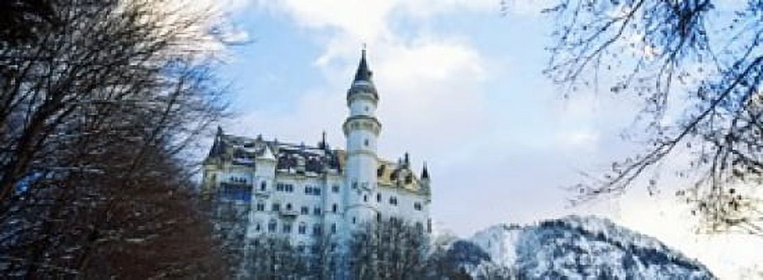 Low angle view of the Neuschwanstein Castle in winter Bavaria Germany Canvas Art - Panoramic Images (36 x 13)