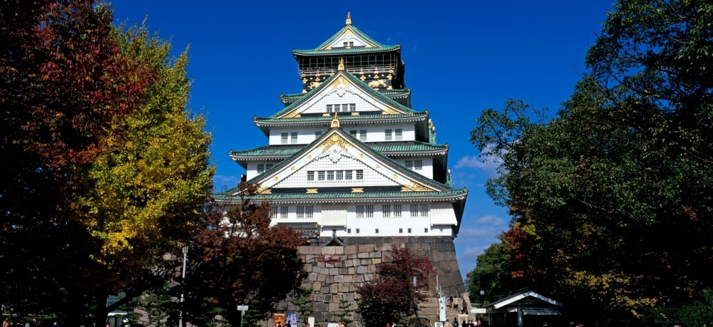 Low angle view of the Osaka Castle Chuo-ku Osaka Osaka Prefecture Kansai Japan Canvas Art - Panoramic Images (14 x 30)