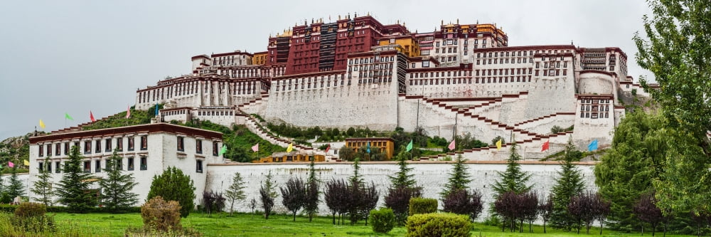 Low angle view of the Potala Palace Lhasa Tibet China Canvas Art - Panoramic Images (12 x 36)