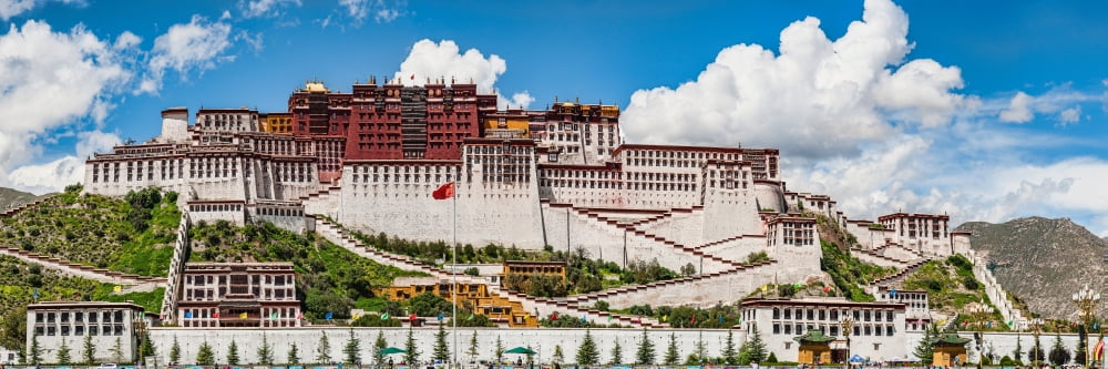 Low angle view of the Potala Palace Lhasa Tibet China Canvas Art - Panoramic Images (12 x 36)