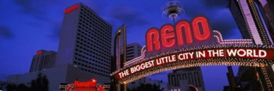 Low angle view of the Reno Arch at dusk Virginia Street Reno Nevada USA 2013 Canvas Art - Panoramic Images (36 x 12)