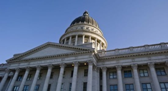 Low angle view of the Utah State Capitol Building Salt Lake City Utah USA Canvas Art - Panoramic Images (24 x 14)
