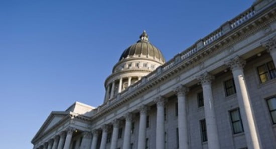 Low angle view of the Utah State Capitol Building Salt Lake City Utah USA Canvas Art - Panoramic Images (24 x 14)