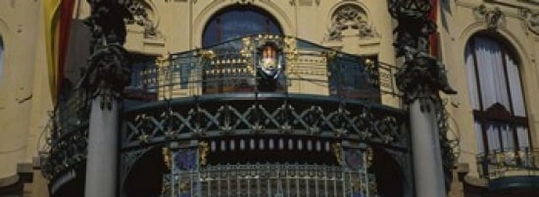 Low angle view of the balcony of a government building Municipal House Prague Czech Republic Canvas Art - Panoramic Images (18 x 7)