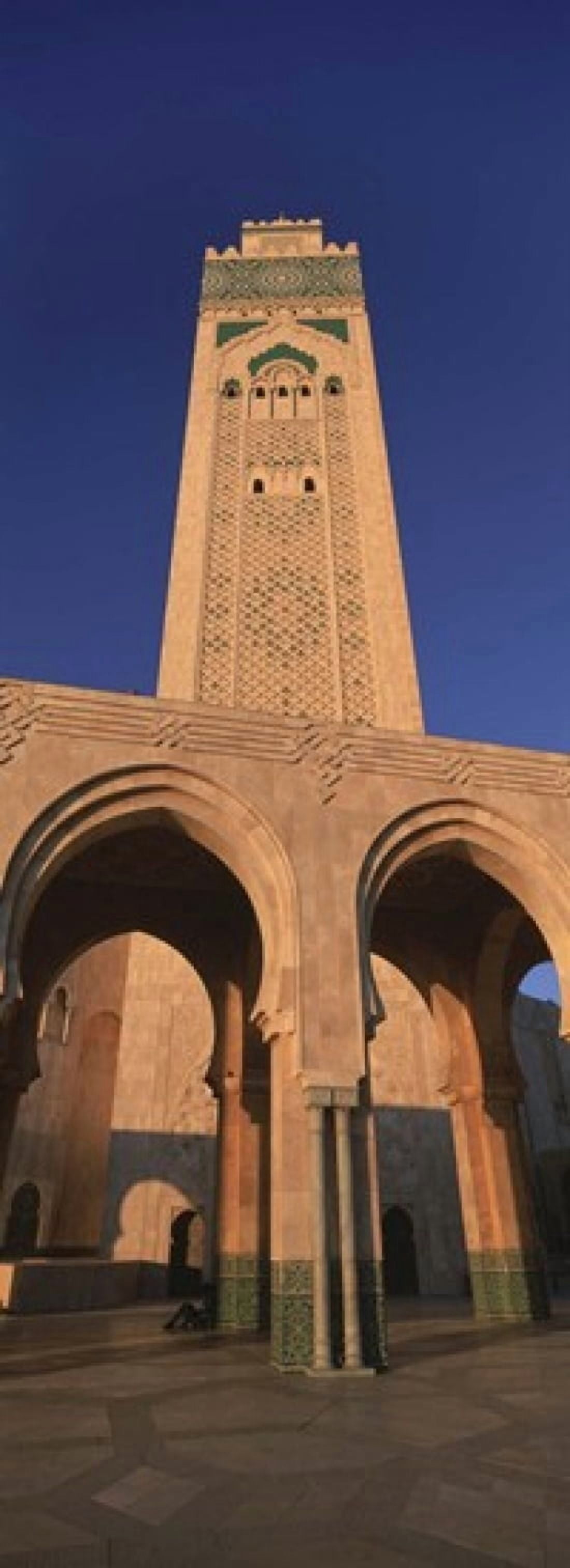 Low angle view of the tower of a mosque Hassan II Mosque Casablanca Morocco Canvas Art - Panoramic Images (36 x 13)