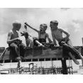 thumbnail image 1 of Low angle view of three boys fishing Poster Print (18 x 24), 1 of 1