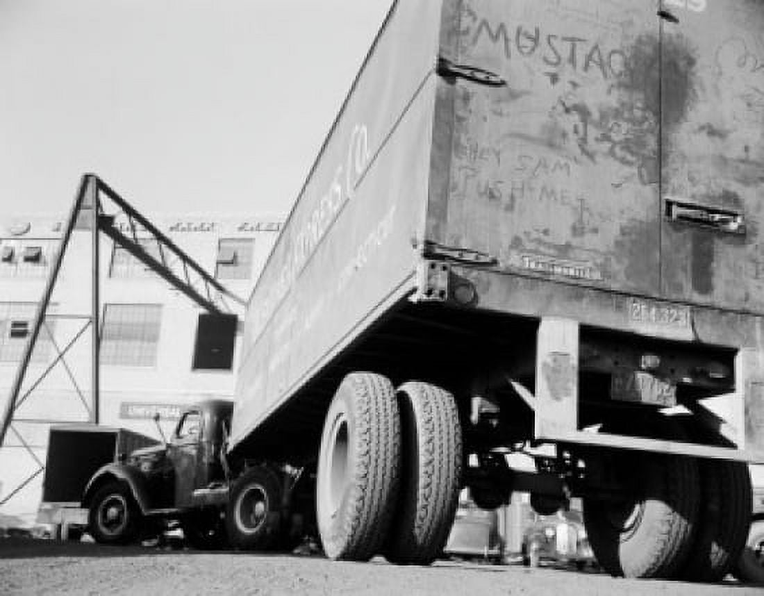 Low angle view of track with semi trailer Canvas Art - (18 x 24)