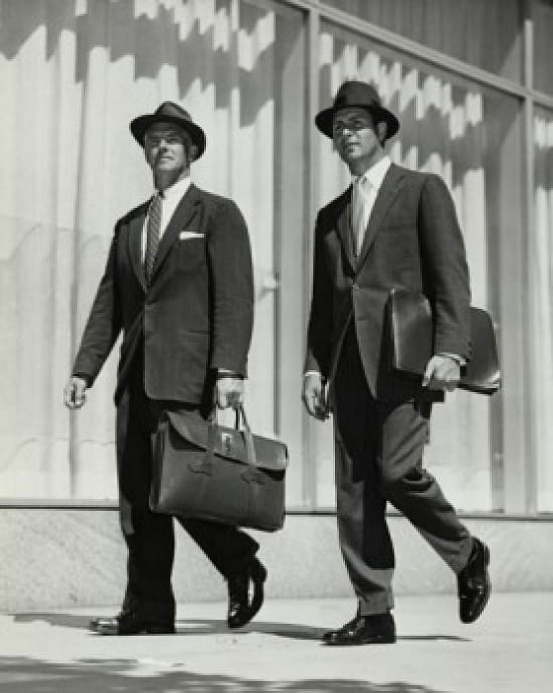 Low angle view of two businessmen walking in a street Canvas Art - (18 x 24)