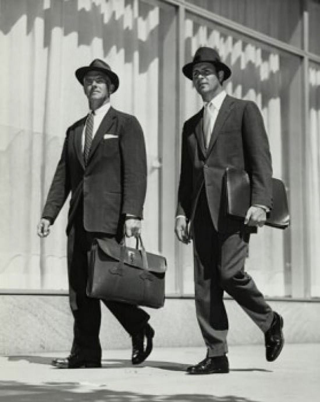 Low angle view of two businessmen walking in a street Canvas Art - (24 x 36)