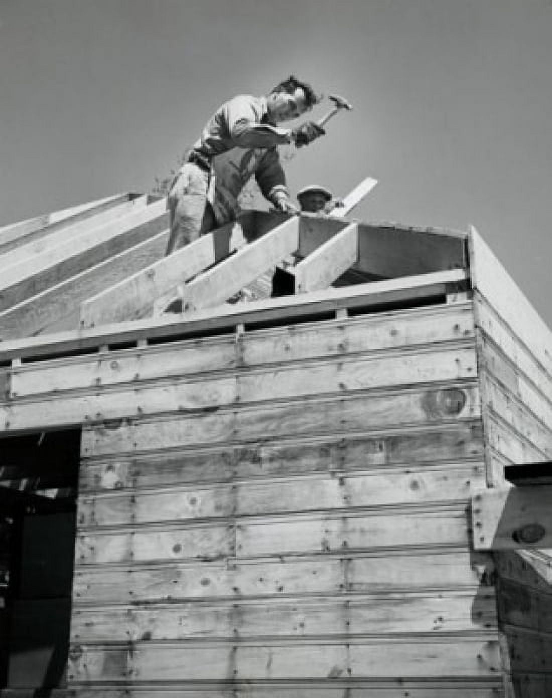 Low angle view of two construction workers Canvas Art - (24 x 36)