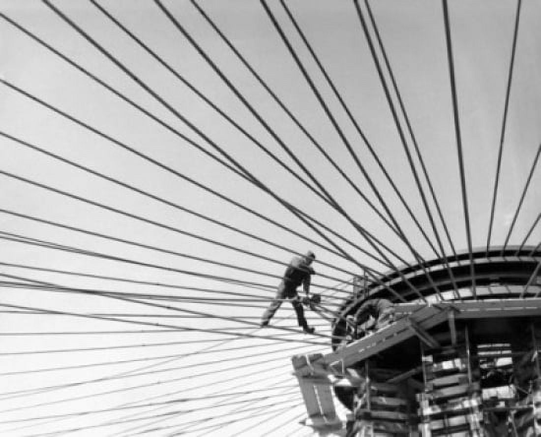 Low angle view of two construction workers on a construction site Canvas Art - (18 x 24)