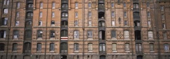Low angle view of warehouses in a city Speicherstadt Hamburg Germany Canvas Art - Panoramic Images (36 x 13)