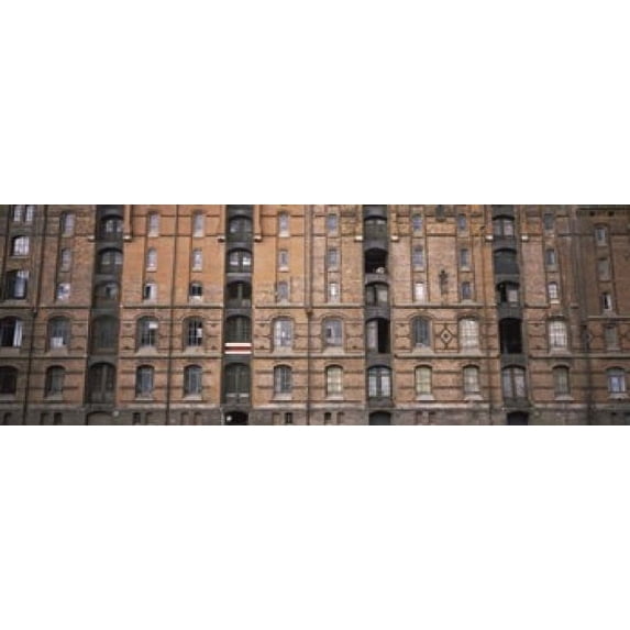 Low angle view of warehouses in a city, Speicherstadt, Hamburg, Germany Poster Print (18 x 7)