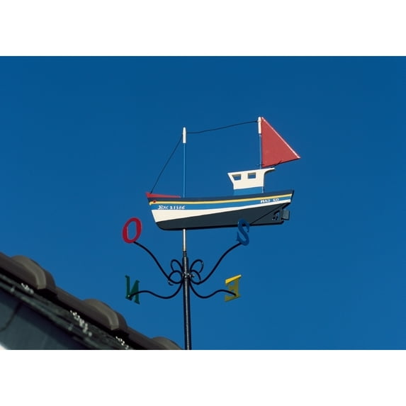 Low angle view of weather vane Creach Lighthouse Ushant Island Finistere Brittany France Print by Panoramic Images