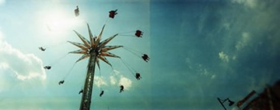 Low angle view of a park ride Brooklyn Flyer Ride Luna Park Coney Island Brooklyn New York City New York State USA Canvas Art - Panoramic Images (30 x 12)