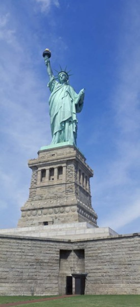 Low angle view of a statue Statue Of Liberty Liberty Island Upper New York Bay New York City New York State USA Canvas Art - Panoramic Images (15 x 7)
