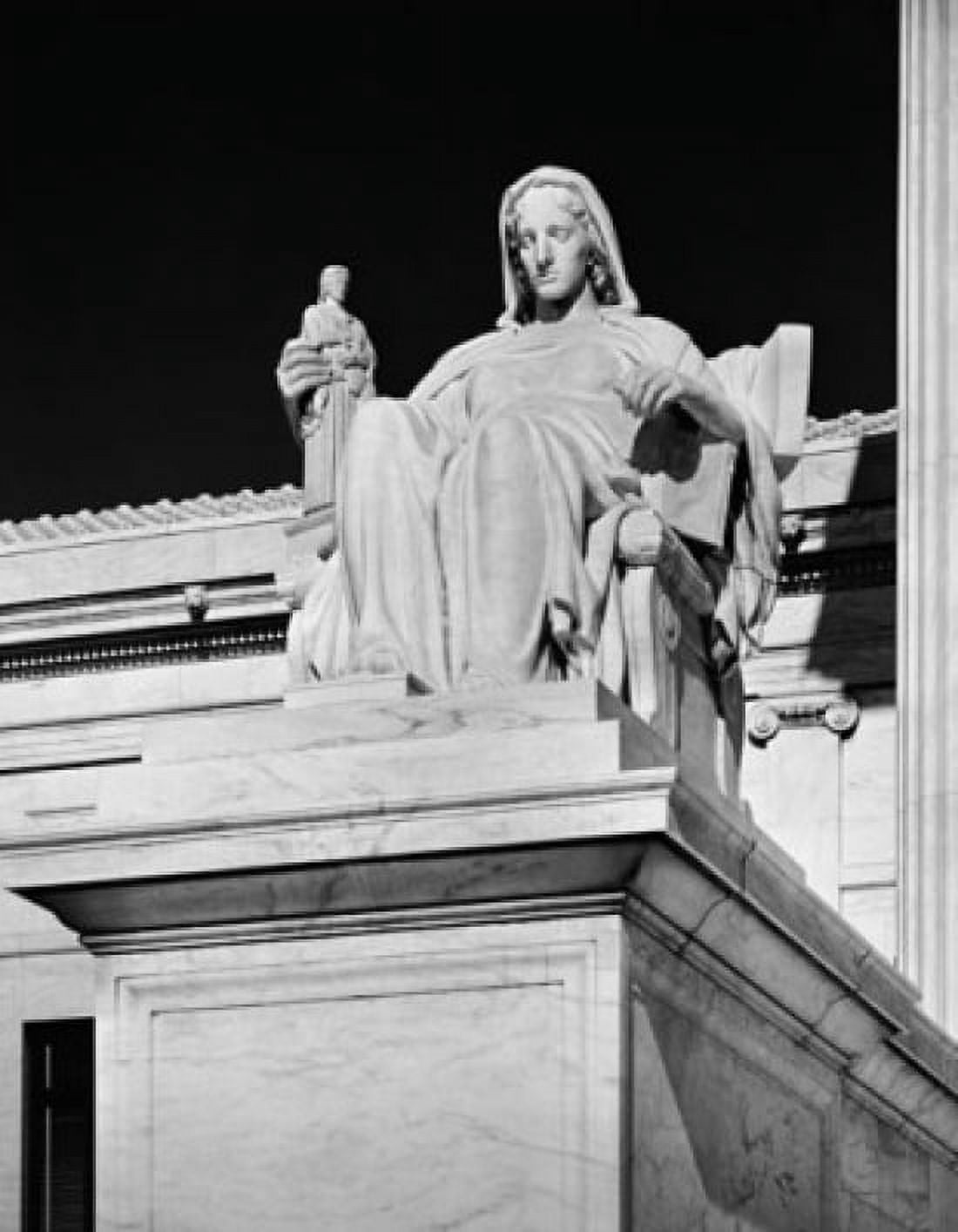 Low angle view of a statue in front of a government building Contemplation of Justice by James Earle Fraser US Supreme Court Washington DC USA Canvas Art - James Earle Fraser (18 x 24)