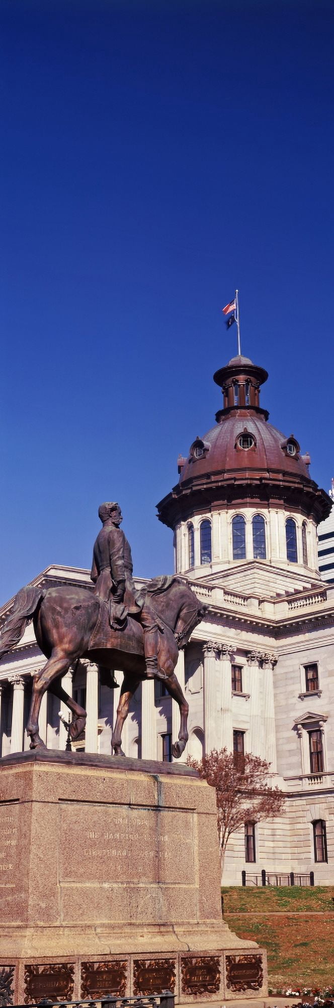Low angle view of a statue in front of government building South Carolina State House Columbia South Carolina USA Canvas Art - Panoramic Images (36 x 12)