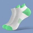 thumbnail image 1 of Low cut Comfort Athletic Ankle Socks for Men & Women , Size 11-13 Hiking and Sports , 5 Pairs Short socks Thick Cushion , Multi-Size Options for Running, 5 Pair White Green, 1 of 7