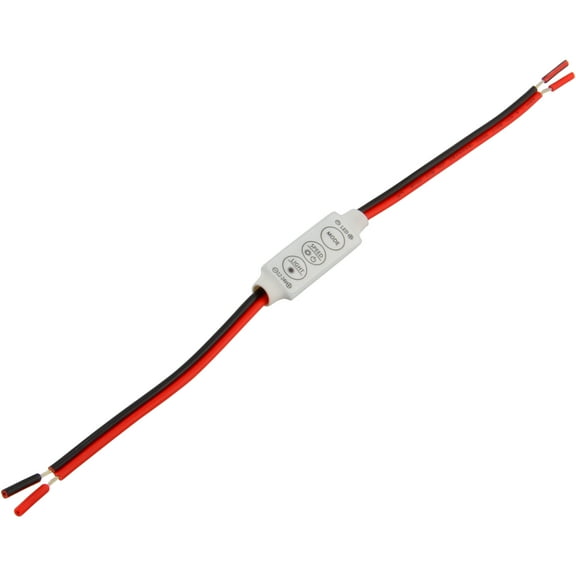 Low-profile Inline Controller Dimmer Switch for LED Strip Light, Bare Wire (5-Pack)