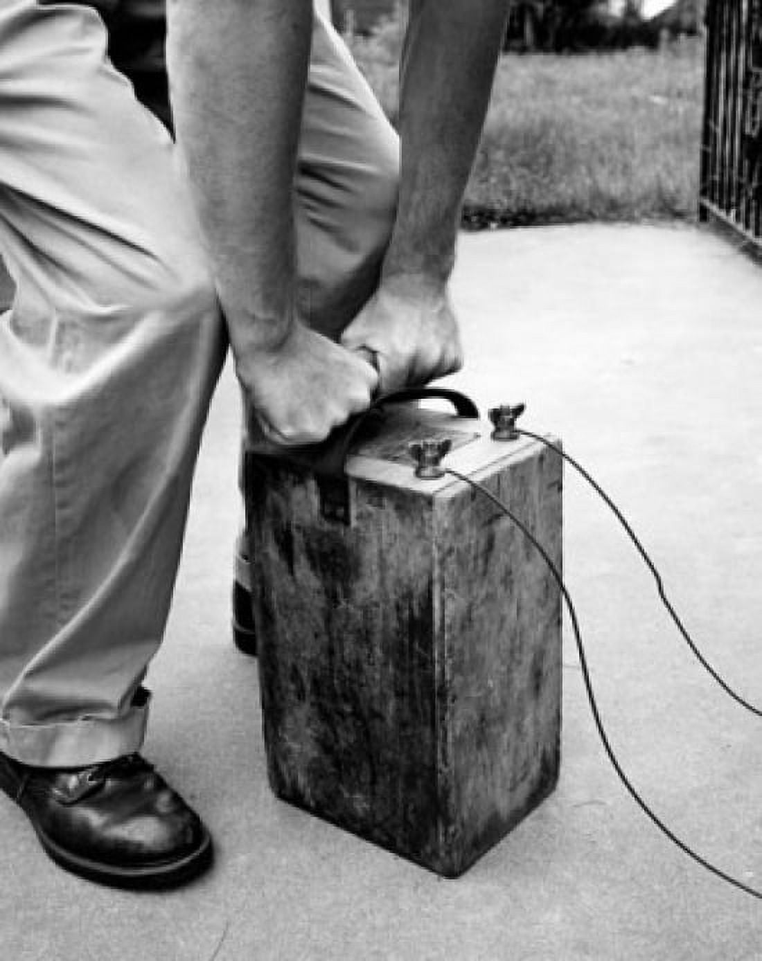 Low section view of a man detonating explosives Canvas Art - (18 x 24)