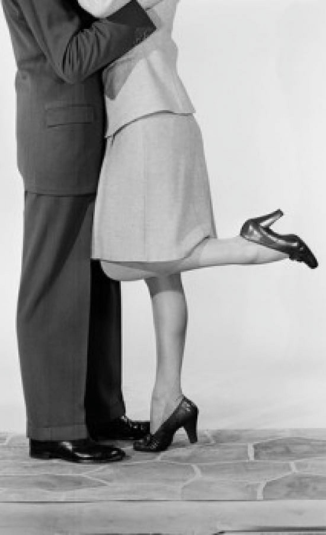 Low section view of legs of embracing couple on street Canvas Art -  (18 x 24)