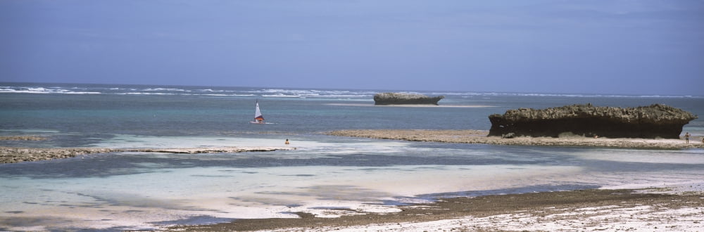 Low tide on the beach Indian Ocean Kenya Canvas Art - Panoramic Images (12 x 36)