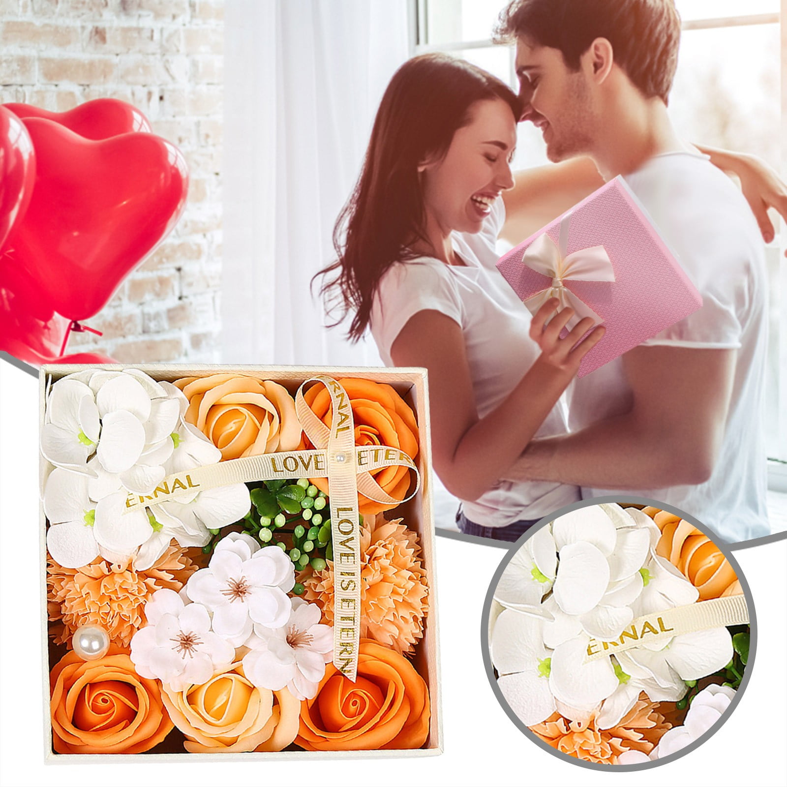 LowProfile Artificial Flowers Scented Oil Roses Soap Gift Box Set