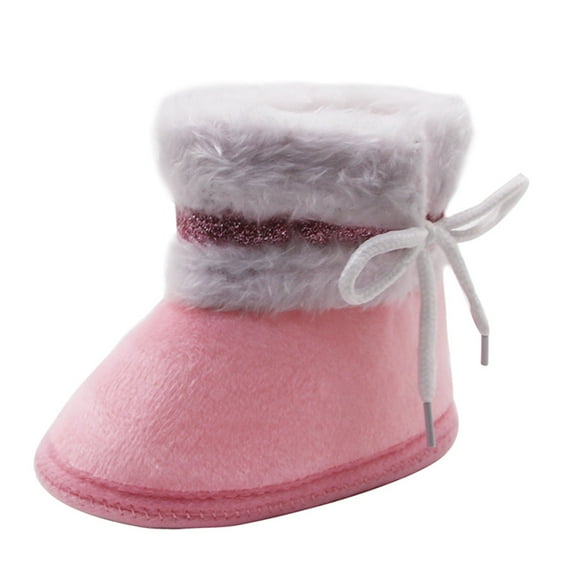 LowProfile Baby Shoes Girls Cashmere Plush Winter Boots Bandage Warm Shoes