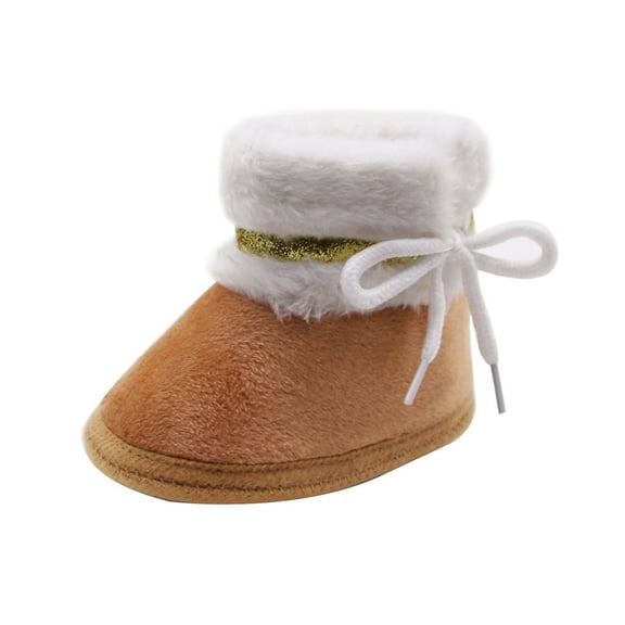 LowProfile Baby Shoes Girls Cashmere Plush Winter Boots Bandage Warm Shoes