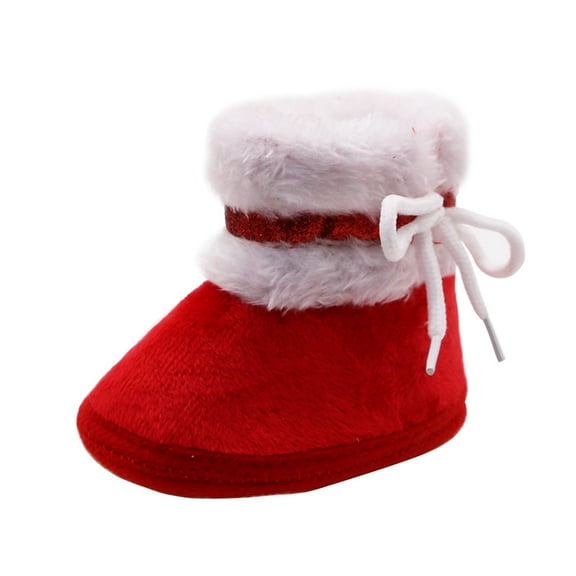 LowProfile Baby Shoes Infant Newborn Girls Cashmere Plush Winter Boots Bandage Warm Shoes