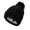 thumbnail image 1 of LowProfile Beanie Hat Winter Womens Knitted With Faux Pom Warm Knit Women Cap Hats, 1 of 7