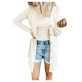 thumbnail image 1 of LowProfile Cardigan Sweaters for Women Plus Size Long Sleeve Casual Tops Solid Blouse Lightweight Winter Fall Open Front Jacket Coat White XXL, 1 of 5