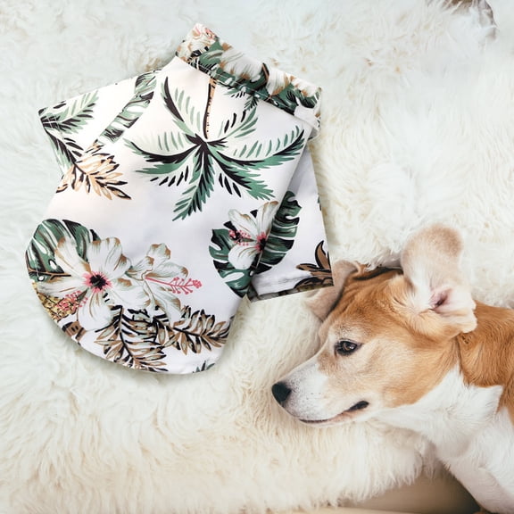 LowProfile Cute Pet Sweater pet Summer T Shirts Hawaii Style Floral Dog Shirt Hawaiian Printed Pet T Shirts Breathable Cool Clothes Beach Seaside Puppy Shirt Sweatshirt For Small Puppy
