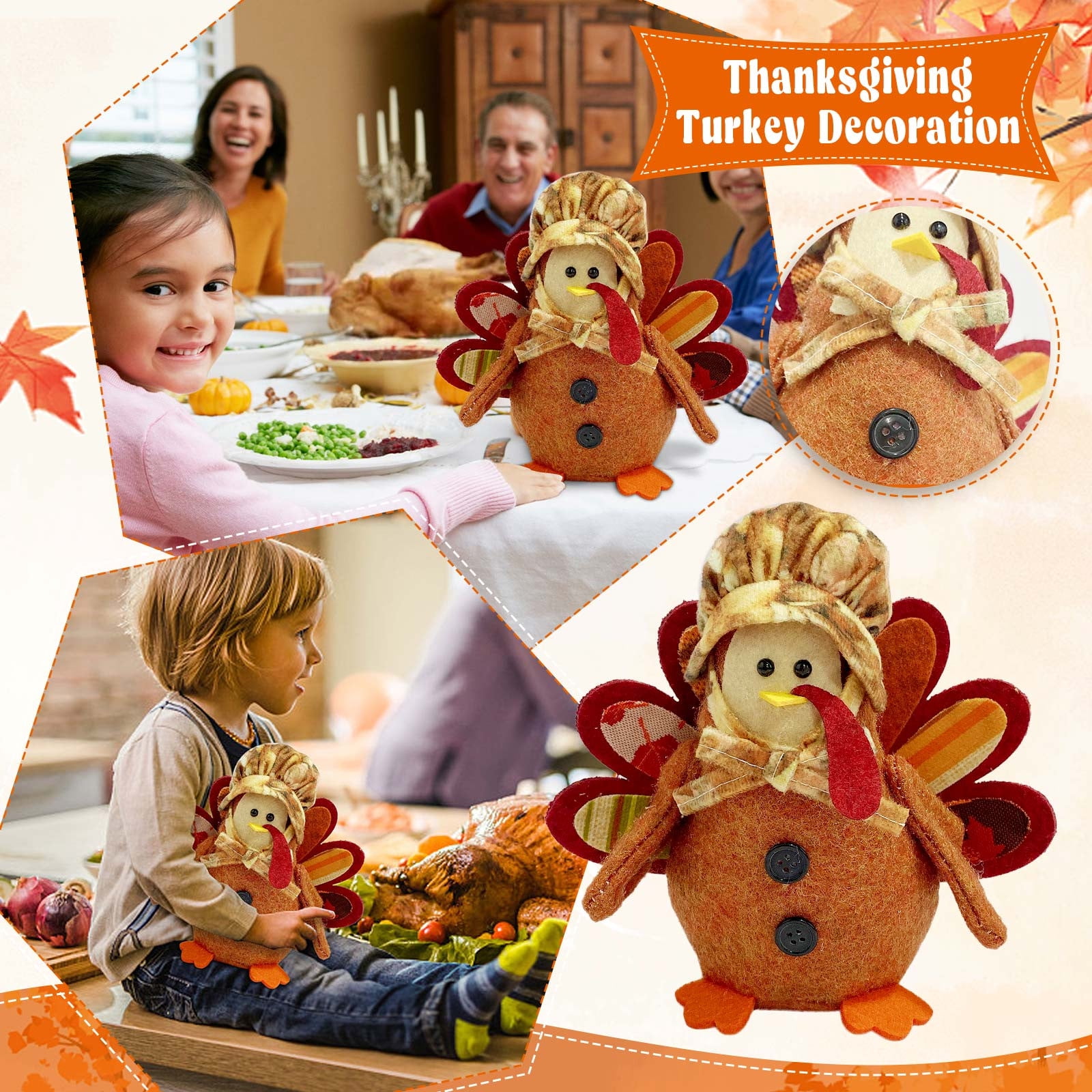 LowProfile Desktop Decor Thanksgiving Day Turkey Window Sill Doll ...