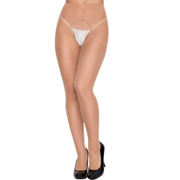 LowProfile High Waist Tights Stockings for Women Convenient Open Crotch Racy Pantyhose Warm Pants Khaki