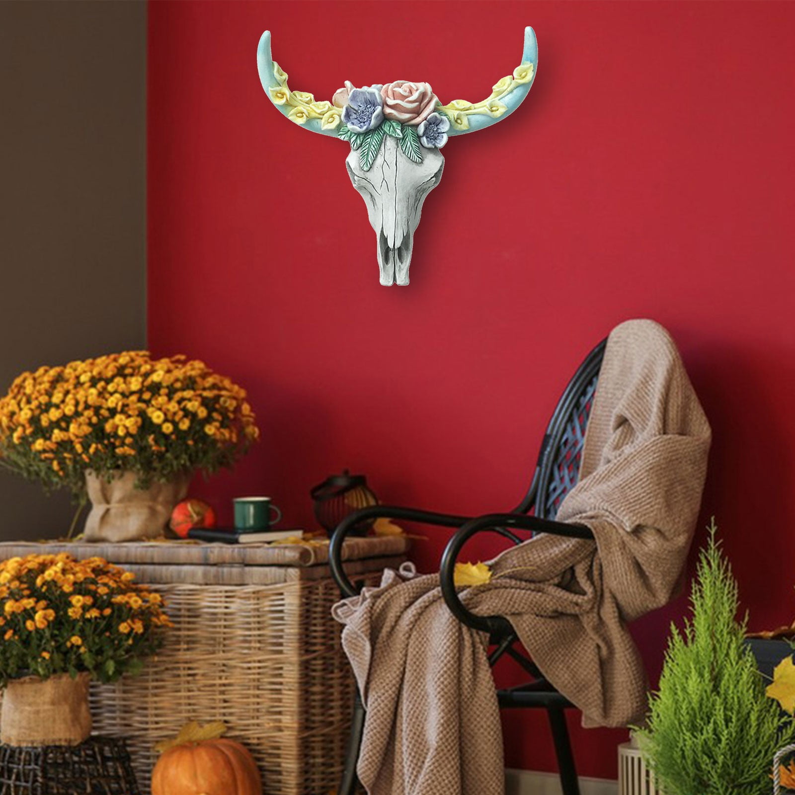LowProfile Home Decor Cow Head Wall Hanging Flower Succulent Bull