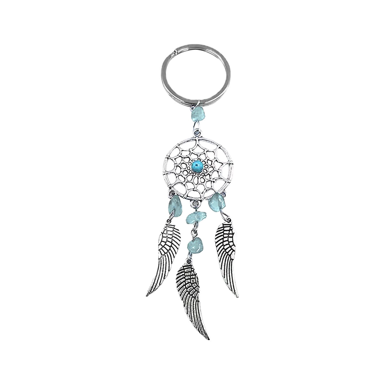 LowProfile Key Chains Dreamcatcher Natural Flake Gemstone Feather Mini