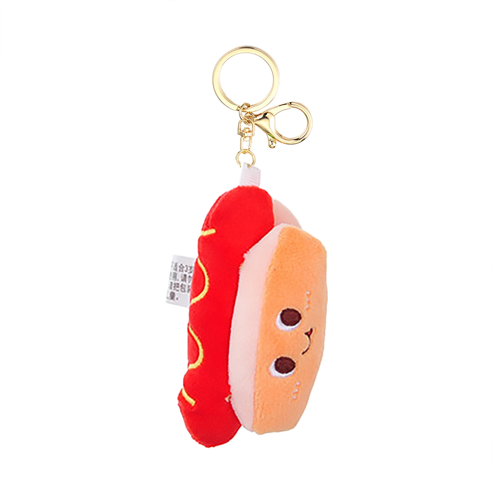 LowProfile Key Chains Hamburger Fries Bread Plush Backpack Pendant Toy