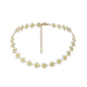 LowProfile Necklaces Pendants for Women Girls Creative Little Daisy Clavicle Chain Simple Temperament Painted Flower Necklace Gifts