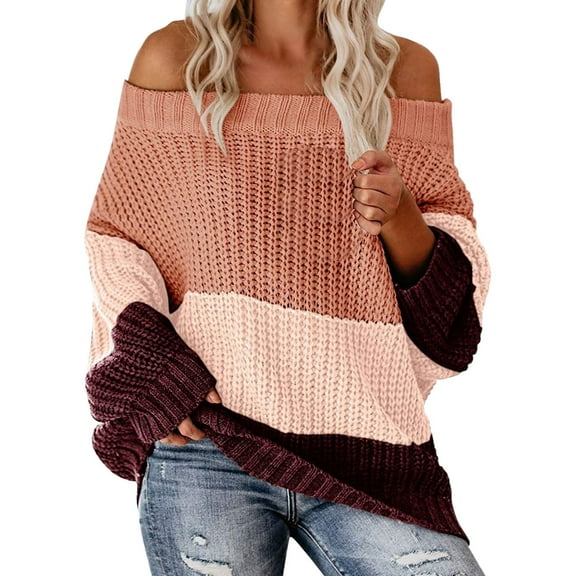 LowProfile Pullover Sweaters for Women Long Sleeve Casual Tops Neck Loose Panel Winter Fall Knit Sweater